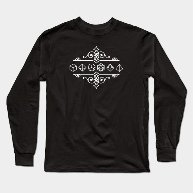 Polyhedral Dice Icons RPG D20 Long Sleeve T-Shirt by OfficialTeeDreams